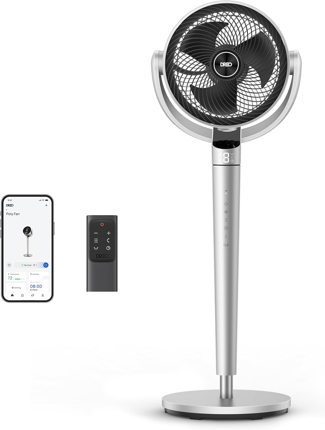 Ventilador oscilante Dreo, 9 velocidades, control inteligente
