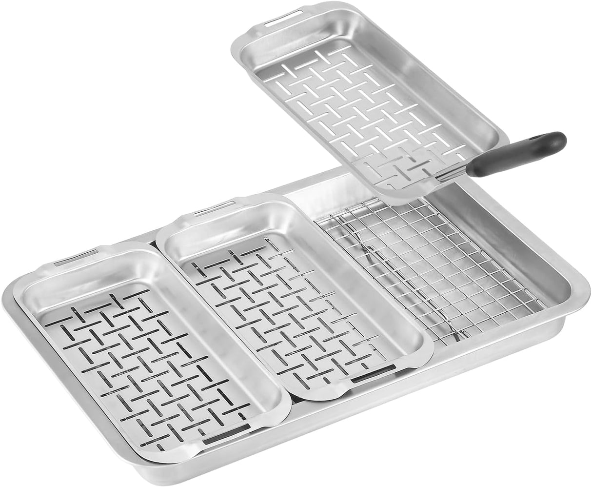 Set de cestas para asar, acero inoxidable, accesorios para BBQ