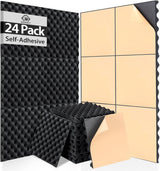 Paneles Acústicos 24 Pck, Espuma Absorbente, 12x12x1.2