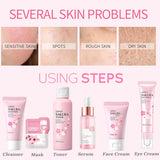 Kit Cuidado Piel Sakura Mujeres: Limpiador, Sérum, Crema