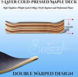 Skateboard Completo de 31 Pulgadas con Doble Kick y Diseño