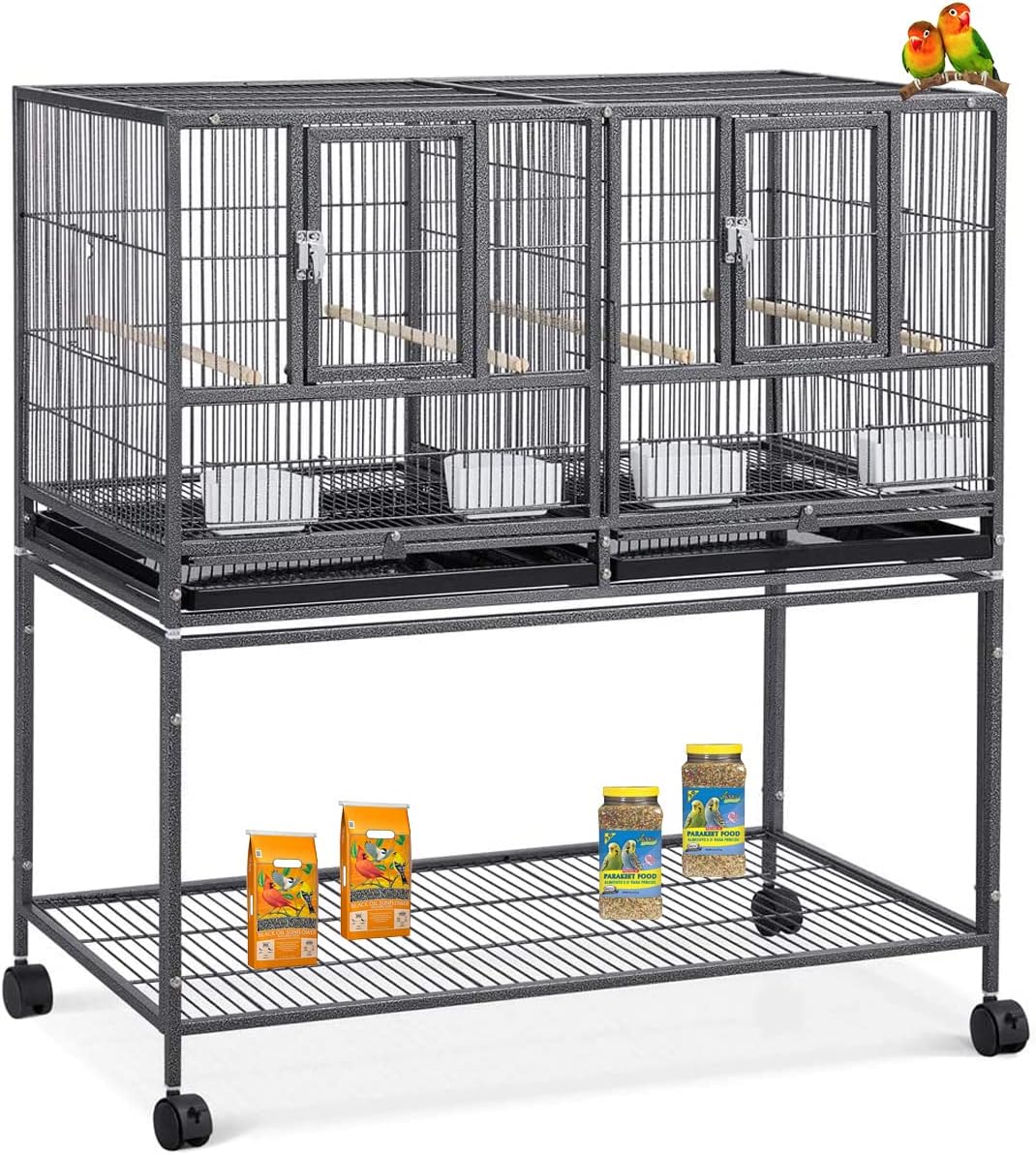Jaula apilable de 42 pulgadas para cría de pájaros