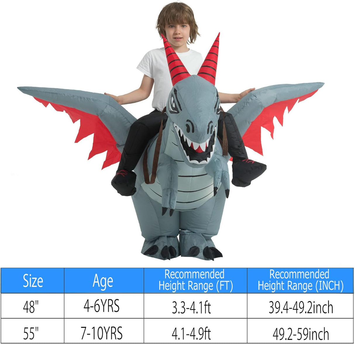 Disfraz Inflable de Dragón, Tasanor, para Niños, Halloween