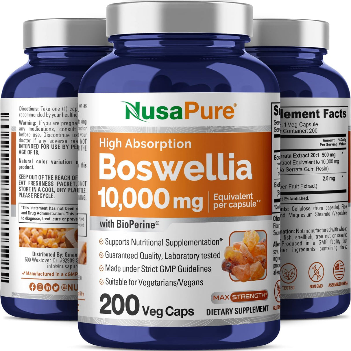 Boswellia Serrata 10,000mg Veggie Caps, Ayurvedic Herb