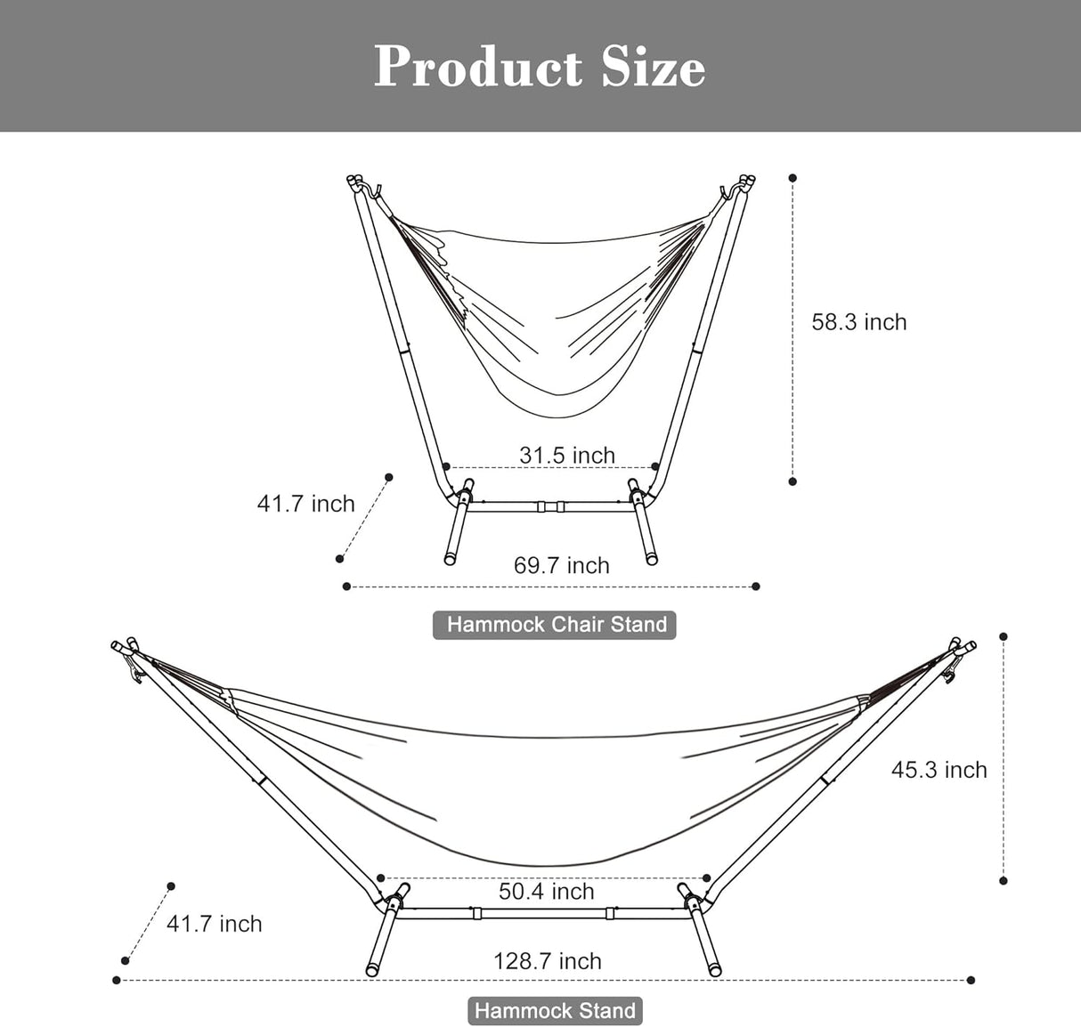 Hamaca 2 en 1 SUNCREAT con soporte, capacidad 475 lbs, modelo patentado