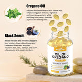 Aceite de Orégano en Cápsulas Naturales, 300mg, con Semilla Negra, Sin Gluten