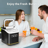 Máquina de Hielo Portátil Compacta, Auto Limpieza, 26lbs/24hrs
