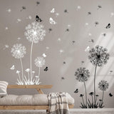 Pegatinas de Pared Dandelion de Supzone con Flores y Mariposas