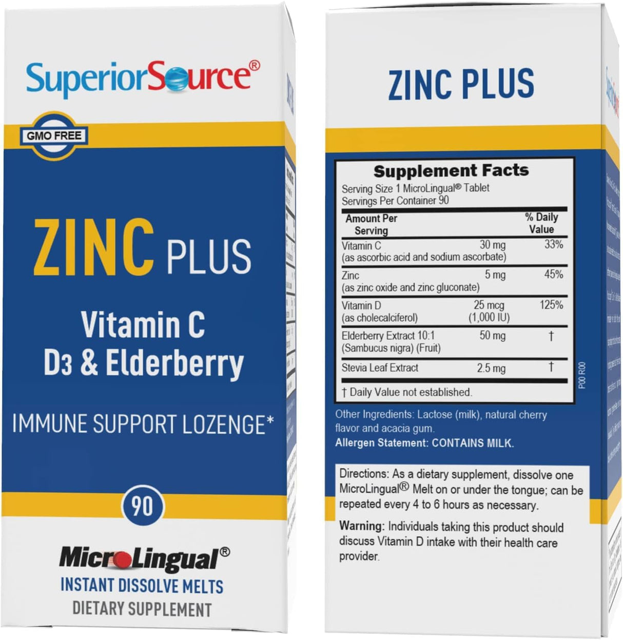 Suplemento Zinc Plus Source Superior, Apoyo Inmunidad 90 Tabletas