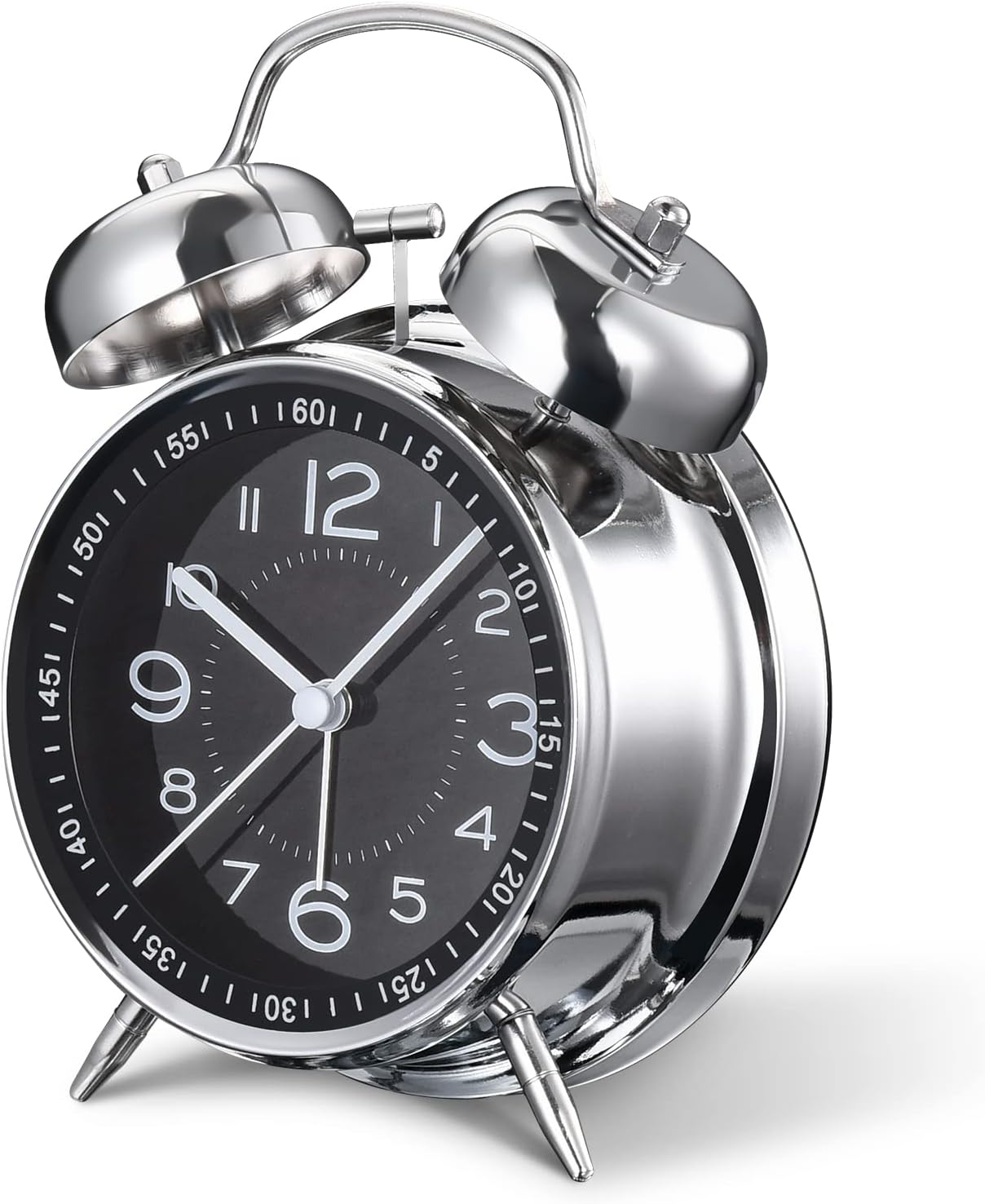 Reloj Despertador Retro para Dormilones, Silencioso, 4 Pulgadas