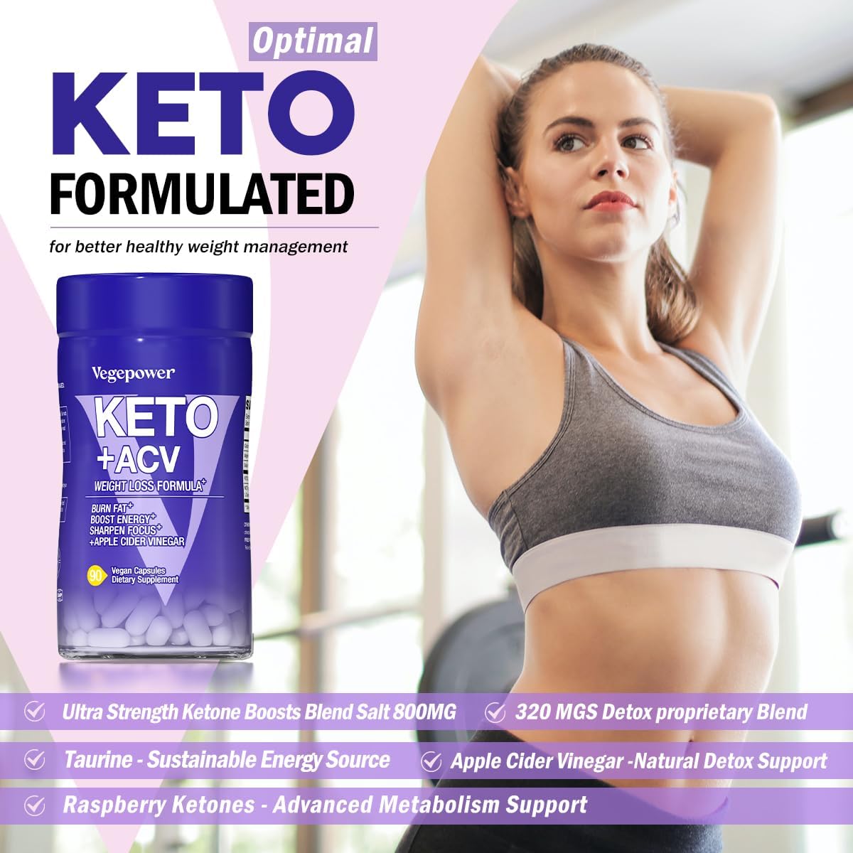 Píldoras Keto con vinagre de sidra de manzana VEGEPOWER