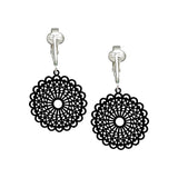 Aretes colgantes de madera y forma de flores para mujeres