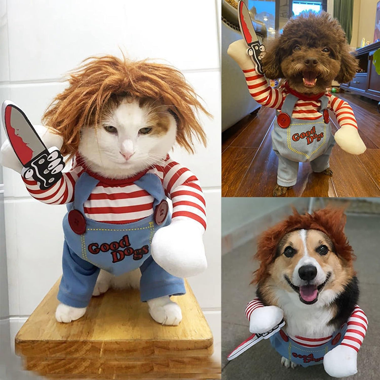 Disfraz de mascota mortal para perro, lindo perro, cosplay, Halloween, Navidad, divertido disfraz de perro, disfraz de fiesta para perros pequeños, medianos y grandes