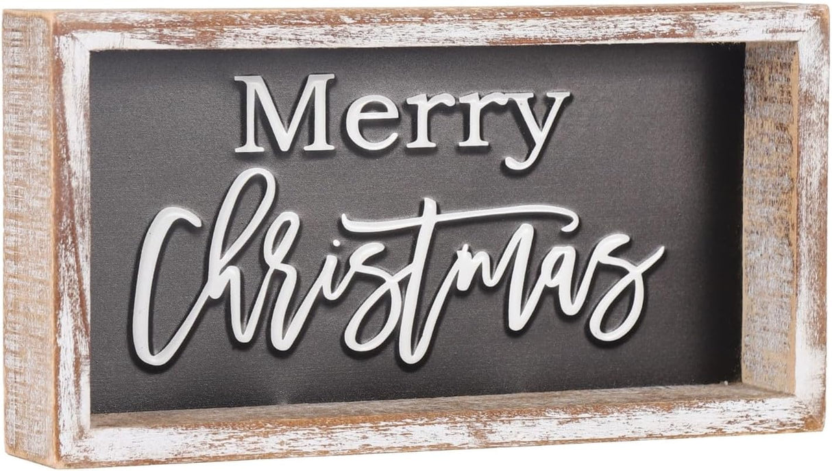 Cartel Feliz Navidad Decoración Navideña para Estantes,Metal