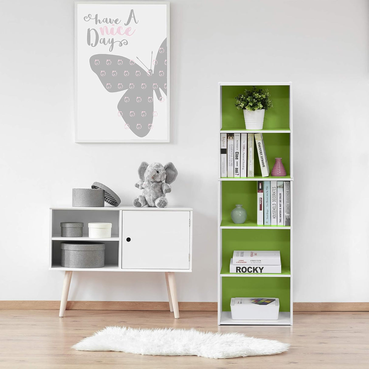 Estantería de libros, 5 niveles, Luder