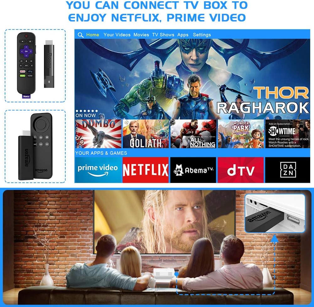 Proyector Mini WiFi y Bluetooth 1080P para Entretenimiento 2024