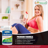 Suplemento Naturals L-metionina 500 mg 120 cápsulas vegetal