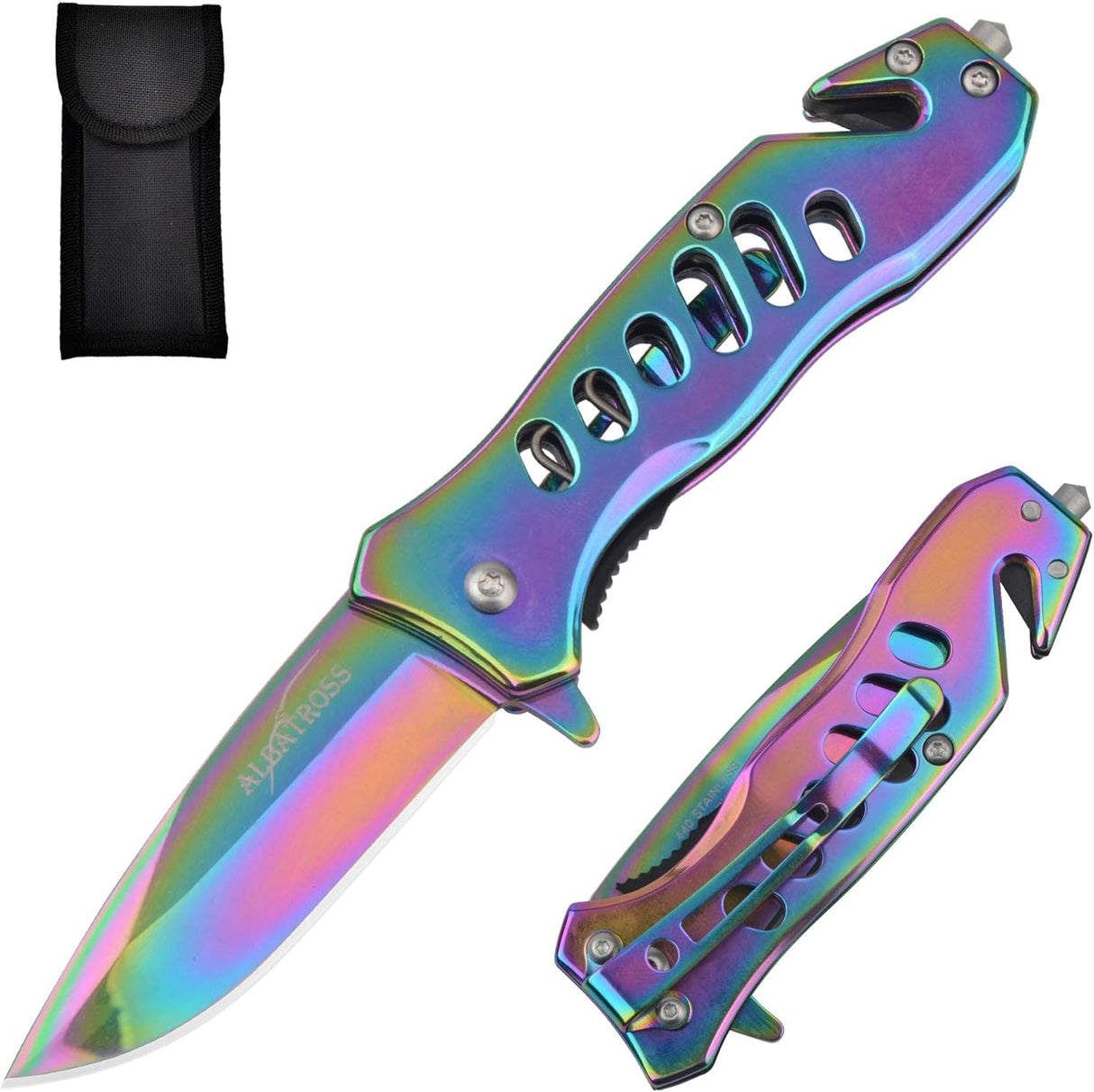 Cuchillo de bolsillo plegable con bloqueo de línea