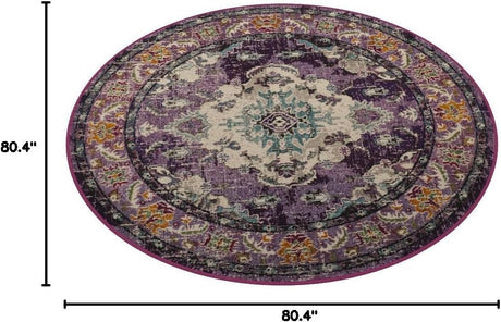 Alfombra Redonda Boho Chic, Diseño Medallón, MNC243L