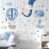 Vinilos de Elefante Dormilón Decalmile con Globos y Estrellas