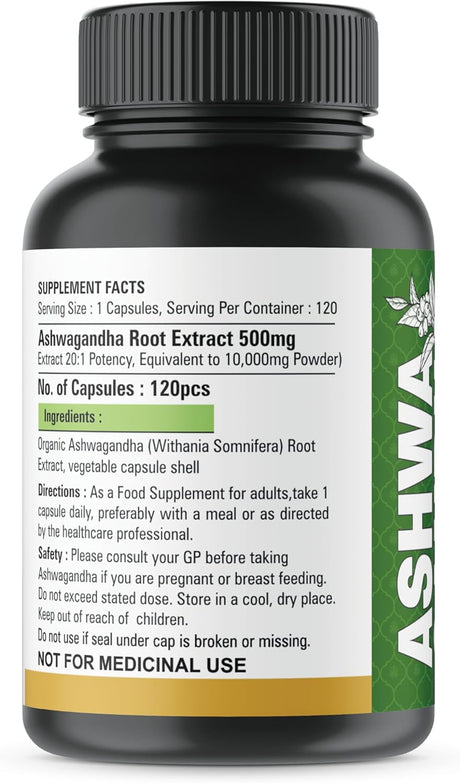 Suplementos de Ashwagandha XTRAKT, 120 cápsulas veganas