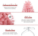 Árbol de Navidad Artificial de 5ft con Base Metálica Plegable