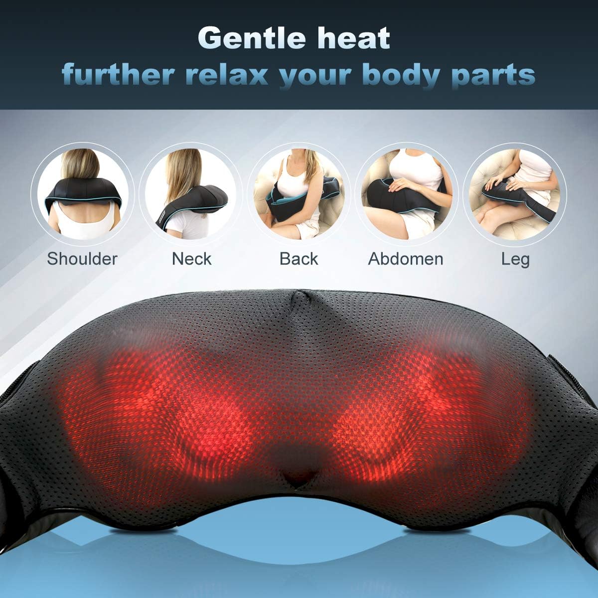 Masajeador de Cuello Mo Cuishle, Shiatsu con Calor, Alivio Muscular