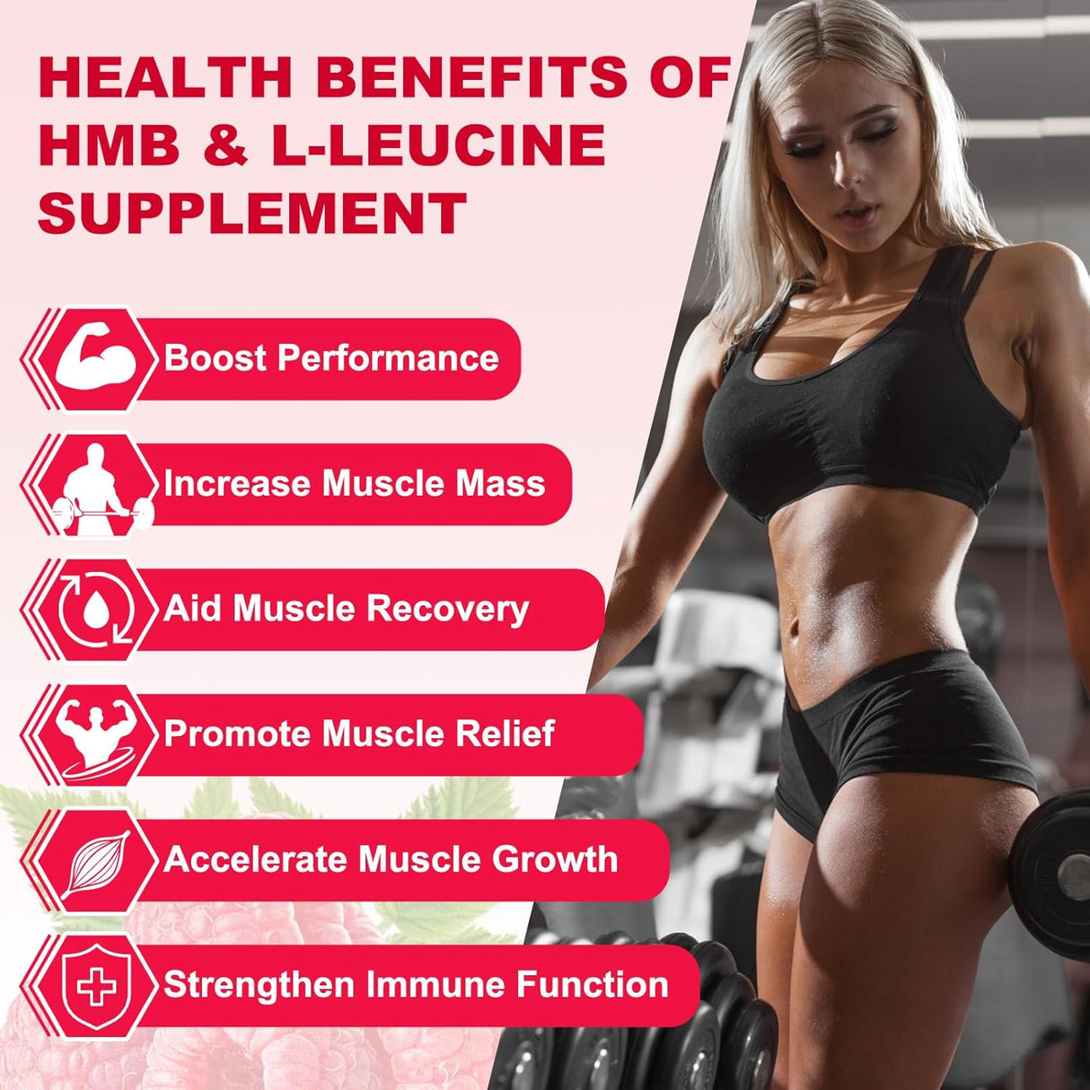 HMBLeucine Gummies, 3500mg, Muscular Recovery, Vegan, 60u