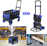 Carretilla Plegable 2 en 1, Alta Capacidad 330lbs, Modelo Portátil