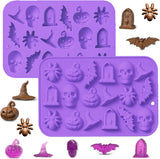 Molde de Silicona Halloween 2 Pack, 3D Calavera y Murciélago