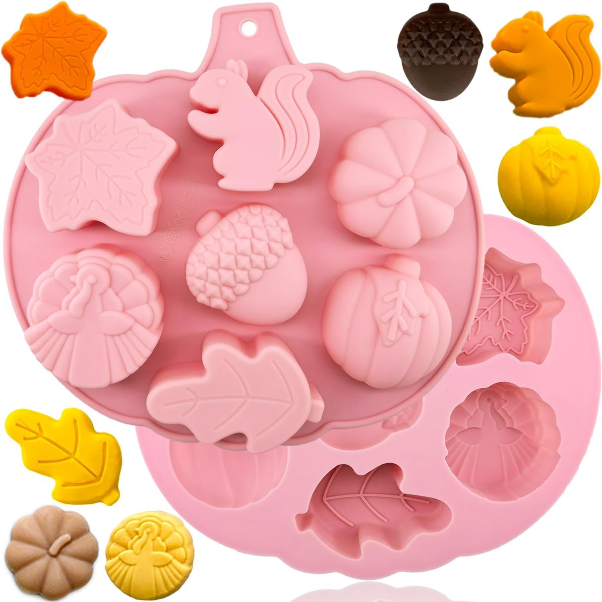 Molde de Silicona 3D Calabaza Fall - 2 Pcs para Dulces y Tartas