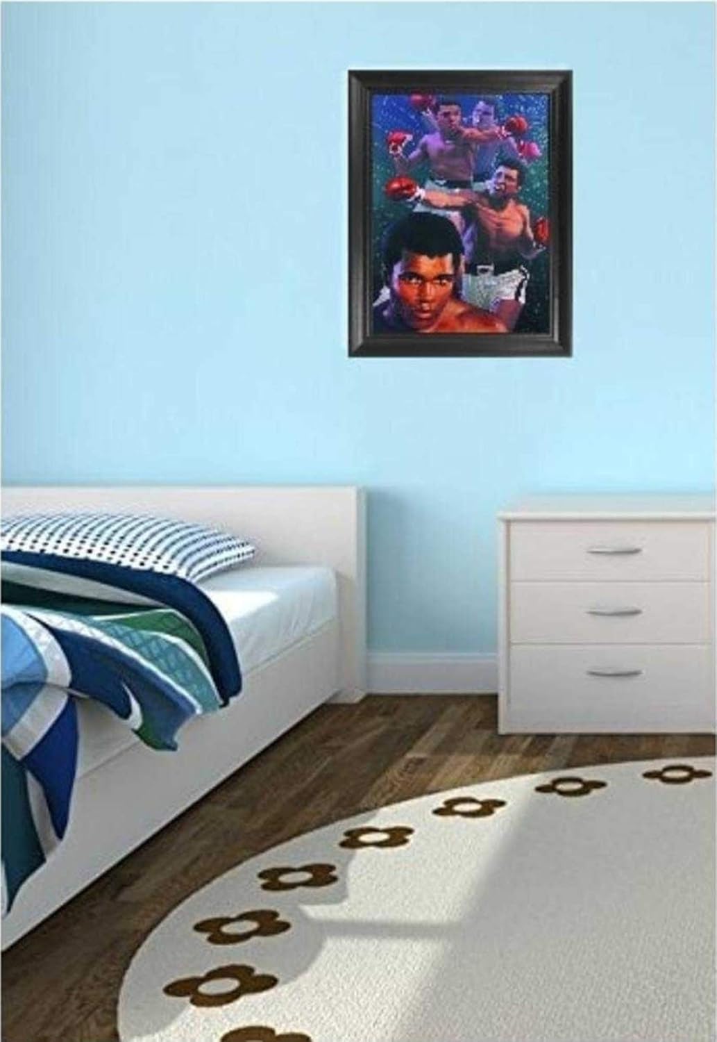 Póster 3D de Boxeo Muhammad Ali | Arte de Pared Framed 14.5x18.5