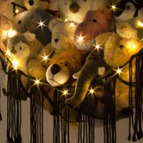 Hamaca de Macramé para Peluches - Organizador con Luz LED