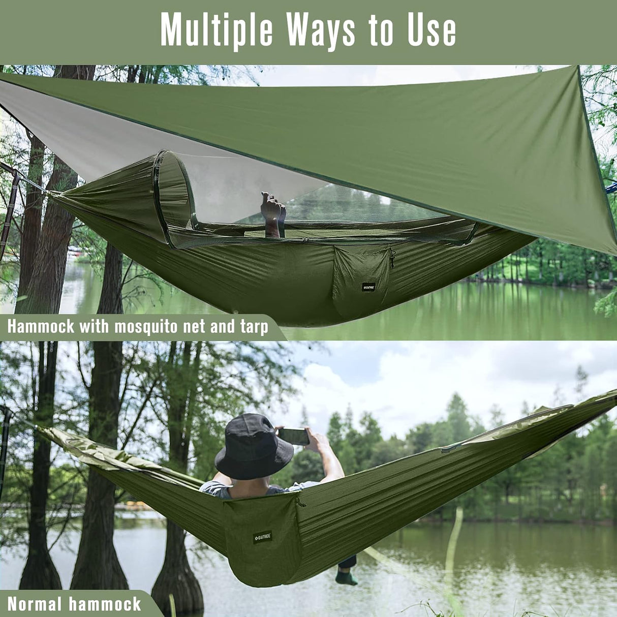 Hamaca Grande G4Free con Mosquitera y Tarp para Camping
