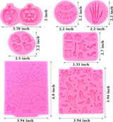 Moldes de Silicona Halloween, 7 Pcs para Pasteles y Chocolates