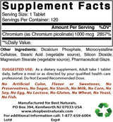 Suplementos Alimenticios Picolinato de cromo 1000 mcg 120