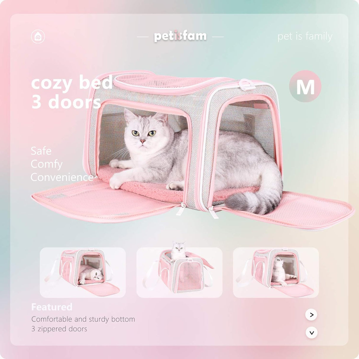 Transportín suave y lindo para mascotas - petisfam, Mediano