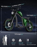 Bicicleta eléctrica BG-X 1500W, 40 millas, suspensión dual