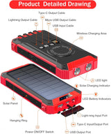 Power Bank GOODaaa 36000mAh Carga Inalámbrica y Solar