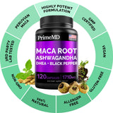 Cápsulas de Maca Orgánica y Ashwagandha - 1710mg - 120 Cápsulas