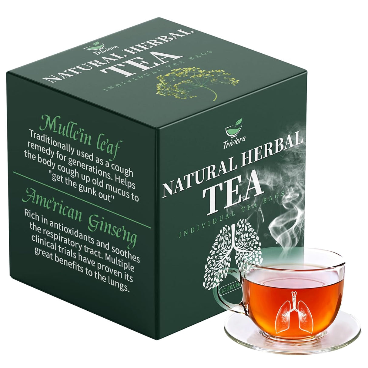 Té Detox de Pulmón, Mullein, 15 bolsitas, Alivio Congestión