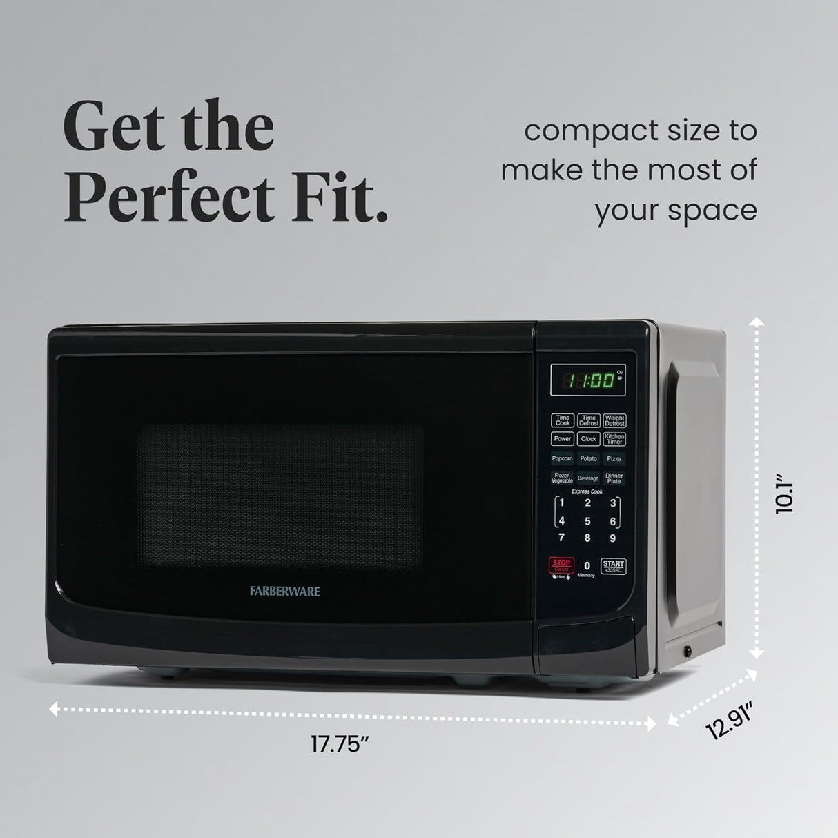 Microondas Farberware 700W, 0.7 Cu. Ft., Interior Fácil de Limpiar