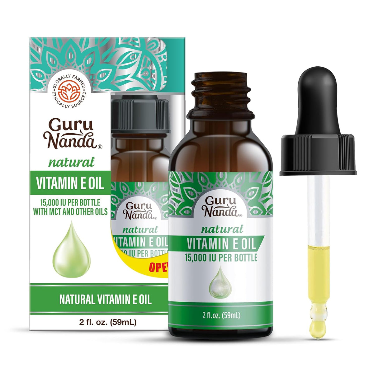 Aceite de Vitamina E 100% Puro, 15000 IU, con Aceite de Coco
