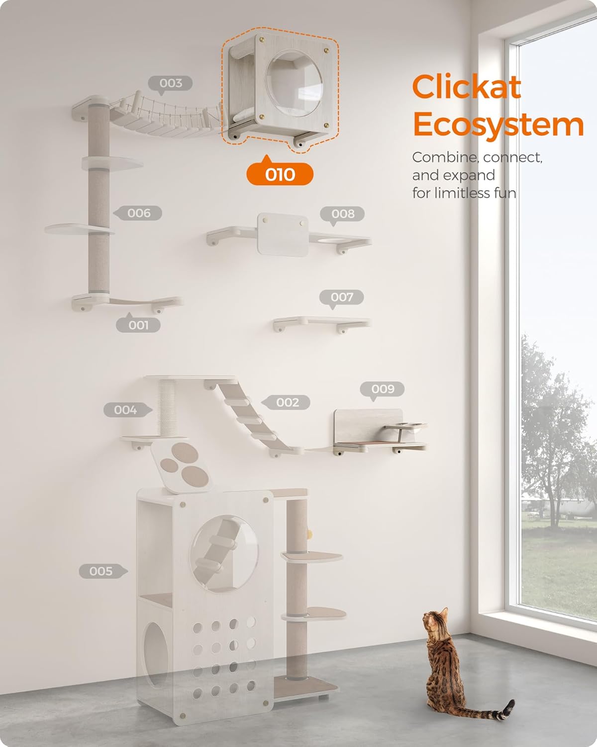 Cueva para Gatos Feandrea, Rincón con Hamaca y Ventana No.010
