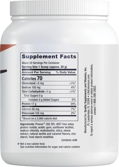 Proteína Aislada de Suero Life Extension Wellness Code® 403g