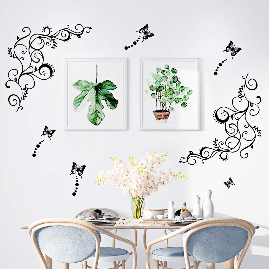 Vinilos Decorativos Mariposas y Flores para Pared, Hot Fashion