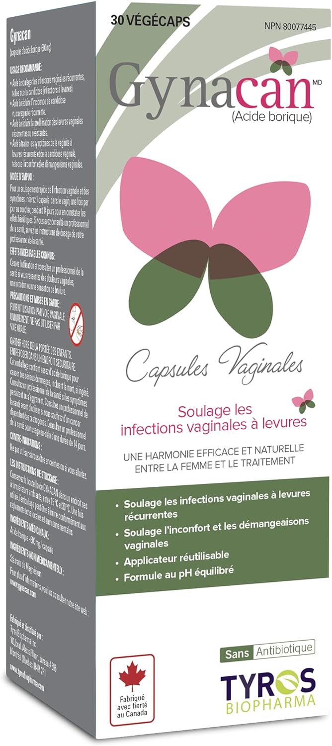 Ácido bórico 600 mg-Cápsulas vaginales Alivia las infeccion