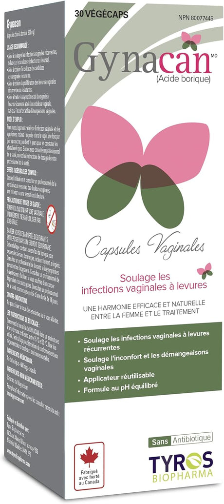 Ácido bórico 600 mg-Cápsulas vaginales Alivia las infeccion