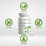 Suplemento Ácido alfa lipoico 600 mg con benfotiamina 300 mg