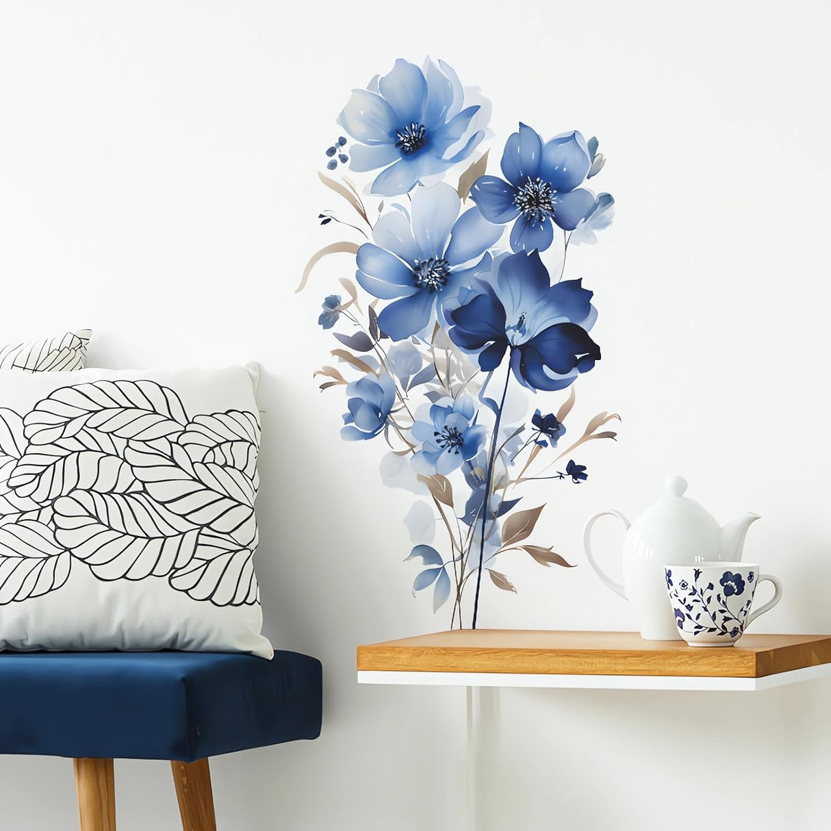 Stickers de Pared Flores Sacinora, Vinilo Removible para Habitaciones